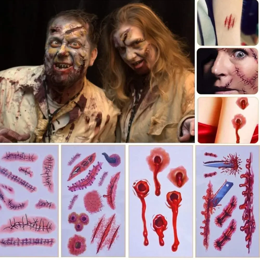 2 pk Halloween Decorations 126 PCS Halloween Window Clings, 8 Sheets Bloody Hand